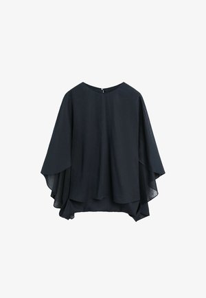 Massimo Dutti, ASYMMETRIC FLOWING CAPE - Cape - dark blue