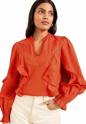 REGULAR FIT V-NECK LONG SLEEVE - Blouse - orange