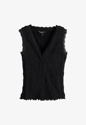 Next, REGULAR FIT - SLEEVELESS V-NECK TEXTURED WAISTCOAT . - Strukirani kaput - black
