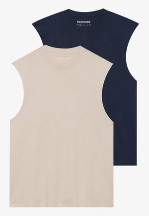 UNISEX 2 PACK - Top - beige/dark blue