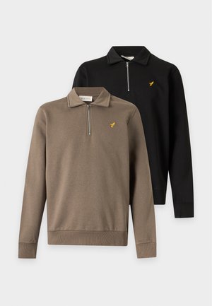 Pier One by Zalando, 2 PACK - Sweatshirt - black/khaki