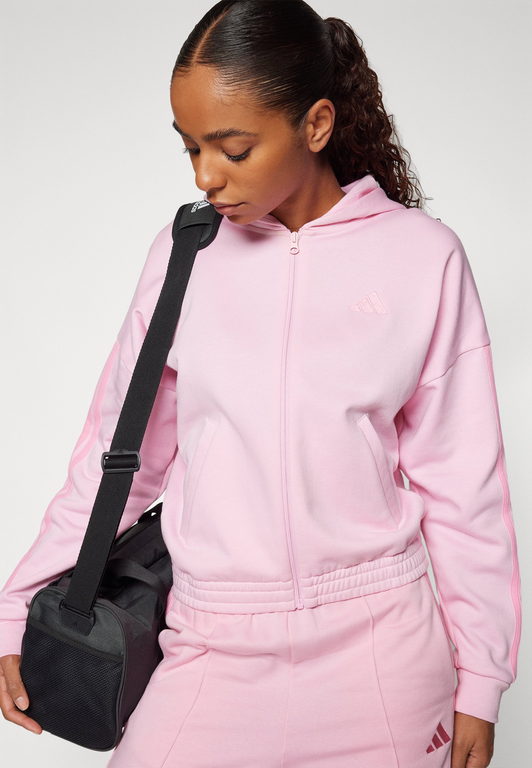 womens grey and pink adidas tracksuit