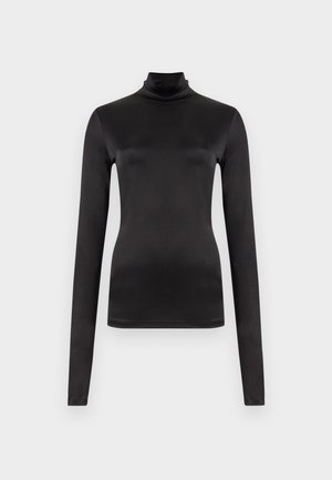 FITTED TURTLENECK - Tops ar garām piedurknēm - black