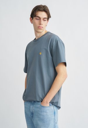 CHASE - Basic T-shirt - cozy blue/gold-coloured