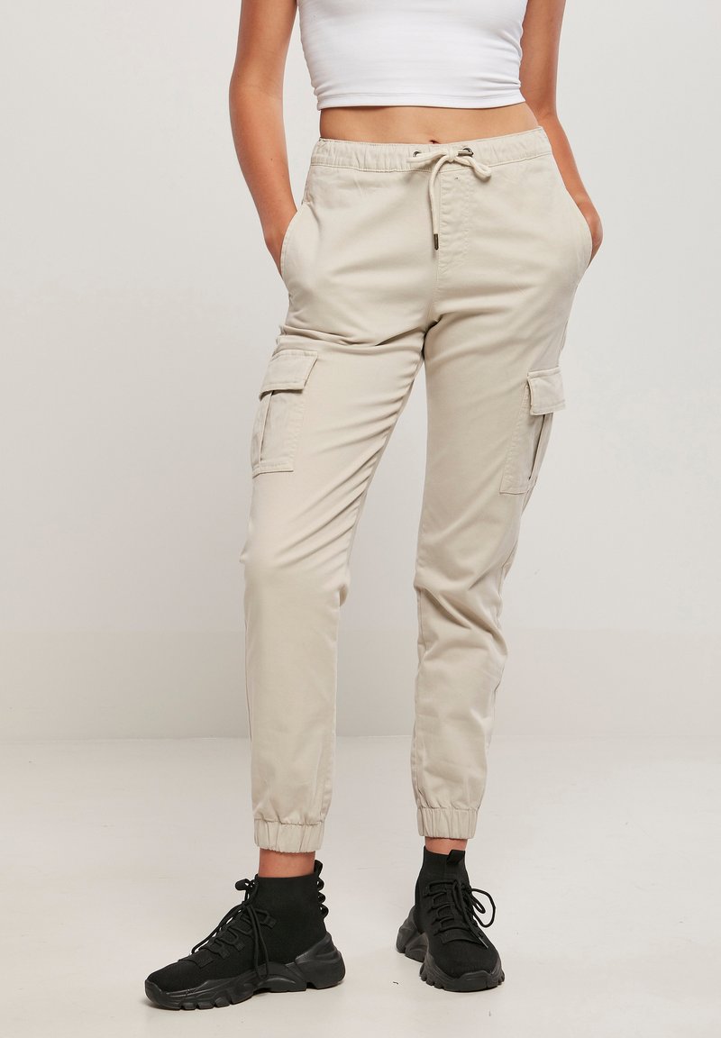 Urban Classics HIGH WAIST COMFORT - Pantalon cargo - softseagrass