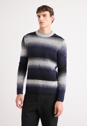 VECTOR COLOUR BLOCK CREW NECK JUMPER - Strickpullover - black