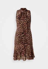 TIE NECK RUFFLE - Robe de jour - brown