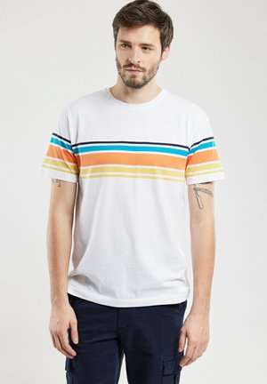 Armor lux RAYÉ - LÉGER - Print T-shirt - blanc samoans coralr carib