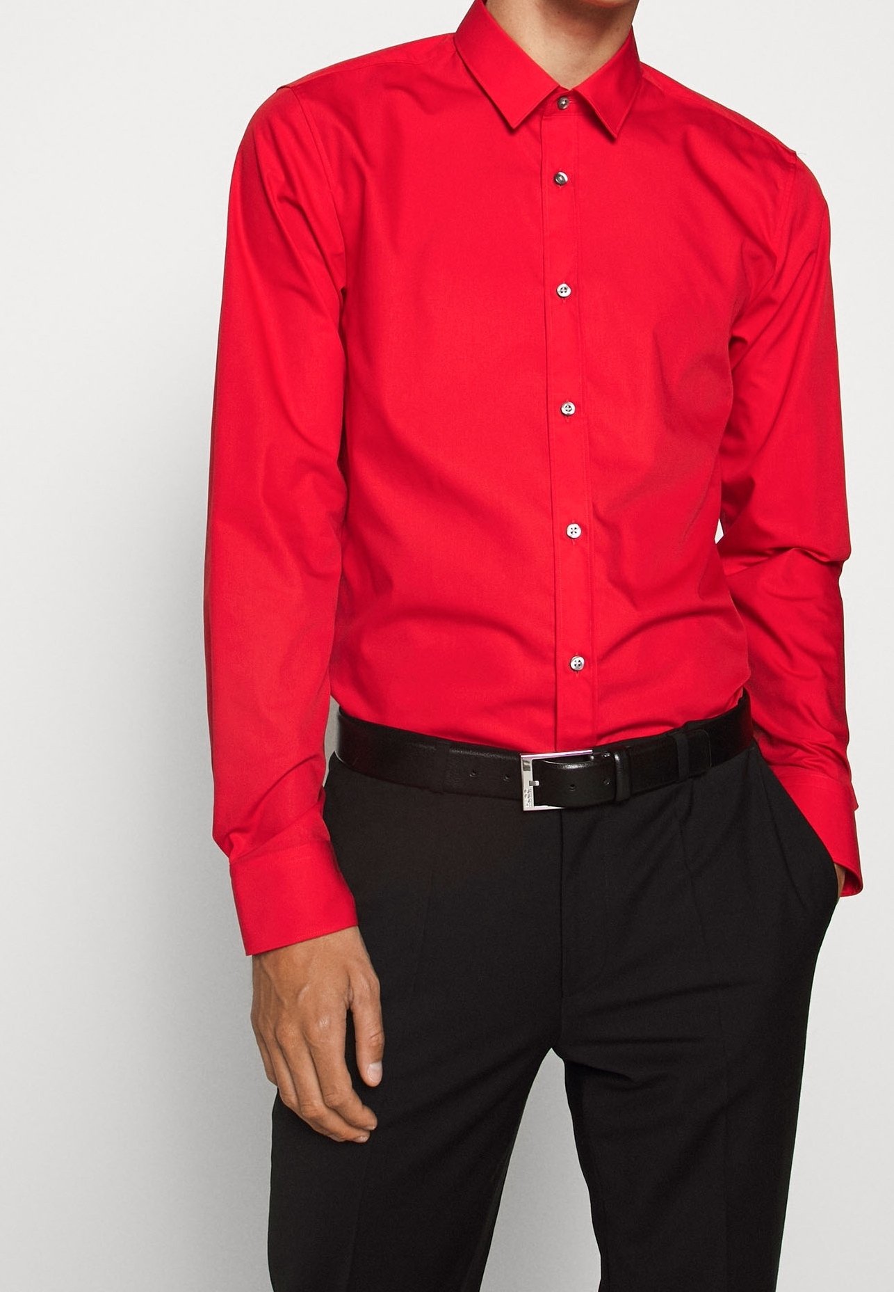 Chemise Homme Hugo Boss Rouge - Taille 16.5/42 - Excellent état - Coton - Occasion