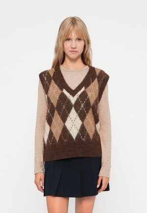 ONLNOEME LIFE V NECK  - Trui - chestnut/cocoa créme/bisctti