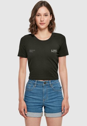 LIFE CROPPED - Print T-shirt - black