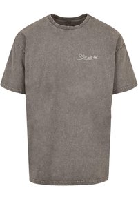 Merchcode IT BEATS LOUD ACID WASHED HEAVY OVERSIZE TEE - Camiseta básica - asphalt