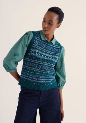 Seasalt Cornwall, SEASALT CORNWALL PERCELLA COVE VEST - Pullover - teal - larkspur loch multi