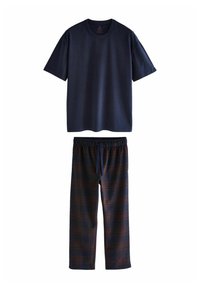 Unselected, navy blue  burgundy check