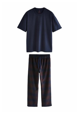 Next REGULAR FIT - COSY BRUSHED SET - Pyjama set - navy blue  burgundy check