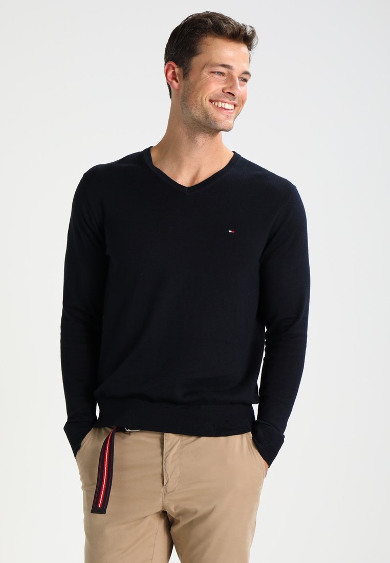 personificering Problem Fremkald Tommy Hilfiger V-NECK - Jumper - sky captain/blue - Zalando.co.uk