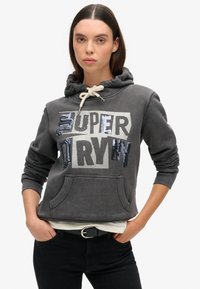Superdry & Co EMBELLISHED PUNK GRAPHIC - Hoodie - blackboard