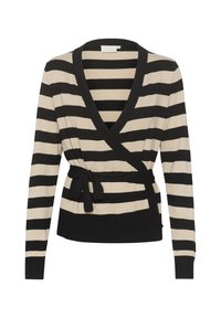 Vesta na kopčanje - black feather gray stripe