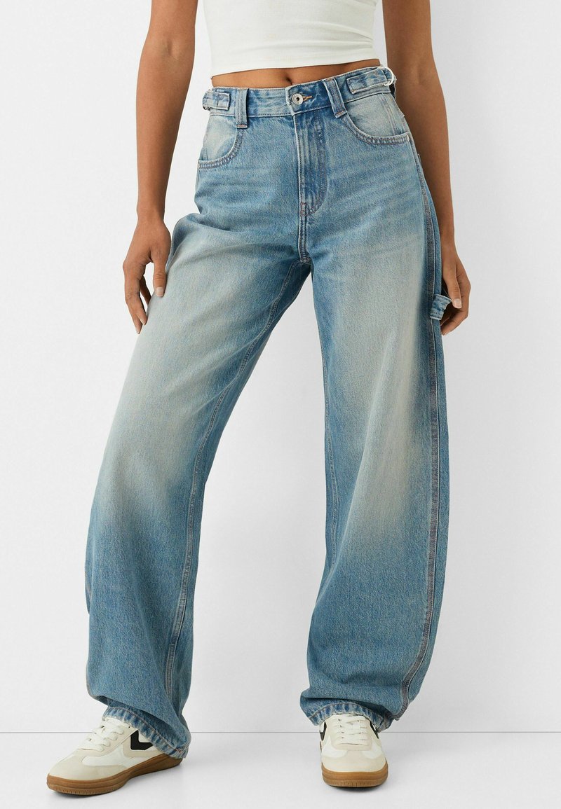 Bershka WIDE BALLOON CARPENTER - Jeans Relaxed Fit - blue denim ...
