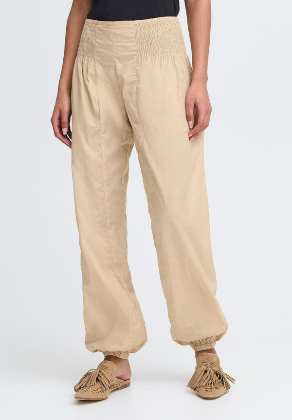 JILL WIDE - Trousers - doeskin