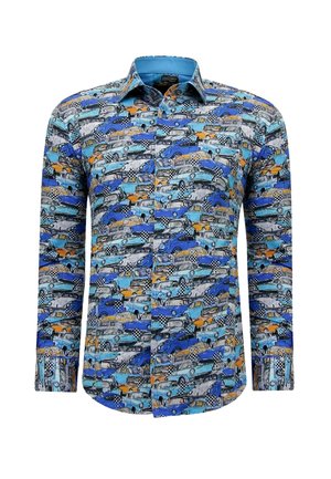 AUTO PRINT - Overhemd - blauw, oranje