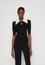 Liu Jo Jeans MAGLIA CHIUSA BICOLOR - Strickpullover - nero/bianco ...
