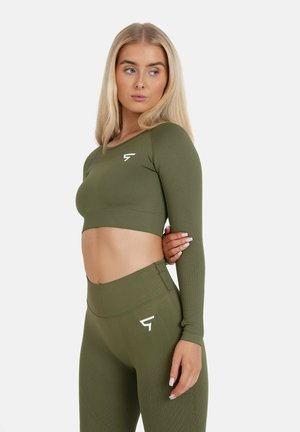 LONG SLEEVE RESCAPE SEAMLESS - Long sleeved top - army green
