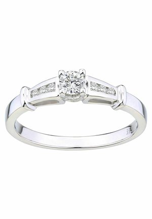 DIAMANT L'ÉTERNEL 9CT  DIAMOND SINGLE STONE WITH DIAMOND SHOULDERS  - Ring - silver coloured