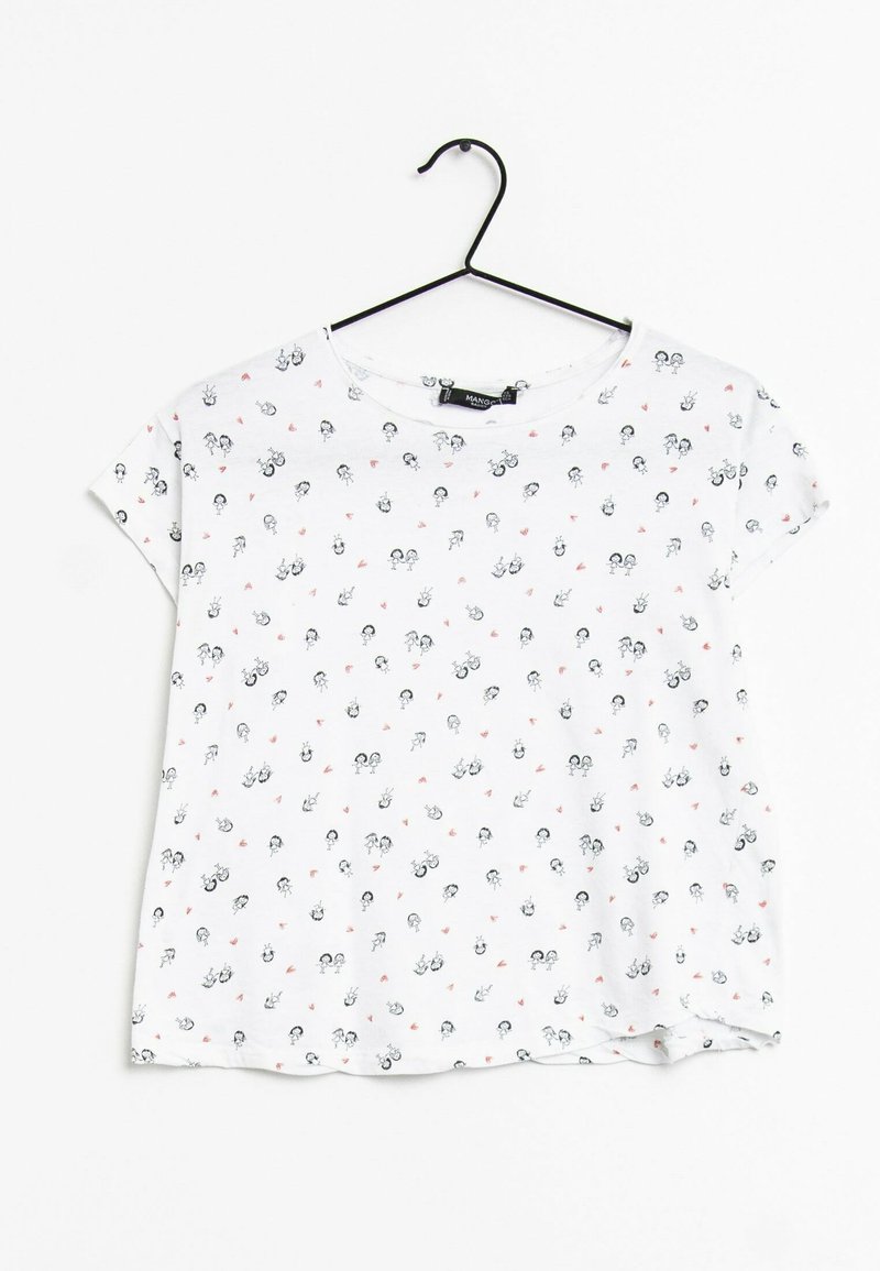 Mango Camiseta estampada - white