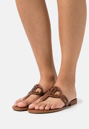 AUDRIE BURNISHED LEATHER SANDAL - Infradito - deep saddle tan