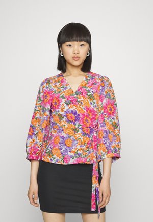 VILINEA WRAP - Blusa - white/pink/orange/lilac