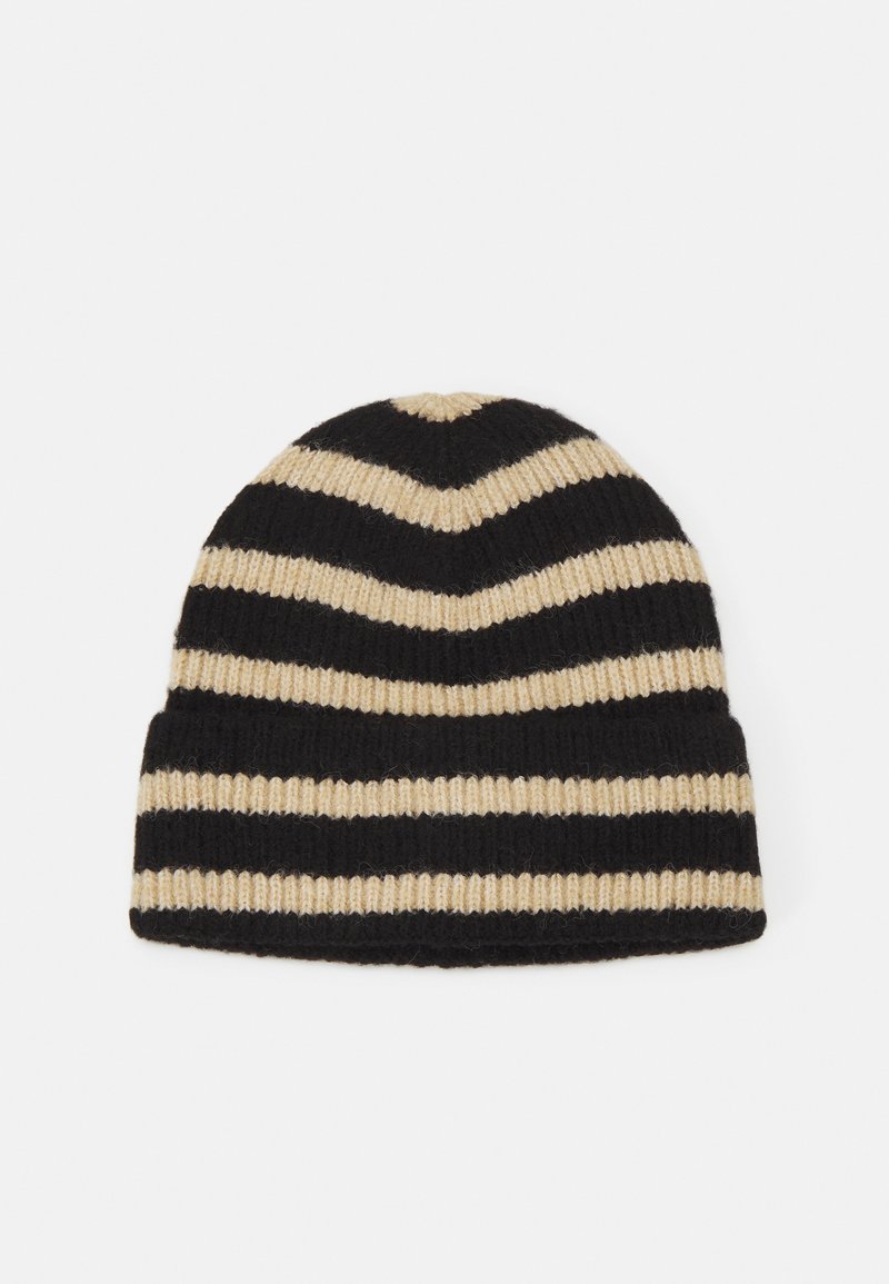 ONLY ONLELMA STRIPED BEANIE - Lue - irish cream
