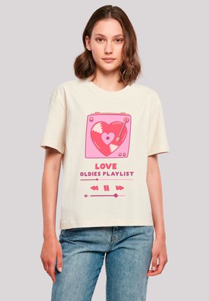 LOVE OLDIES PLAYLIST VALENTINSTAG - Print T-shirt - whitesand