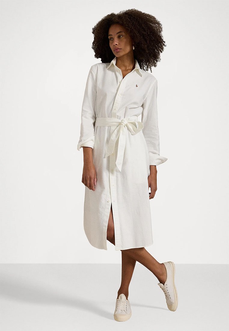 Polo Ralph Lauren Cory Long Sleeve Day Dress - White — vista 2
