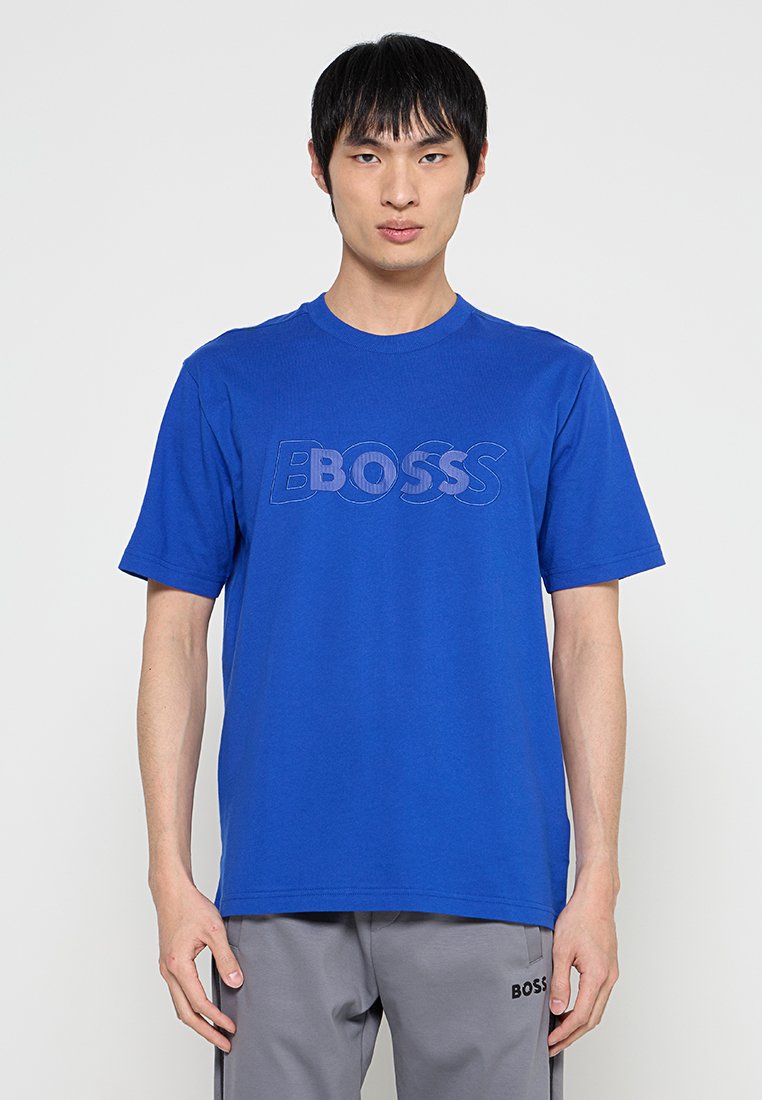 Boss T-shirt print blauw