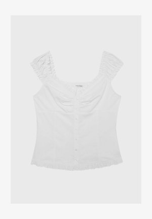 Stradivarius, SWEETHEART NECK TOP WITH BUTTONS - Blouse - white