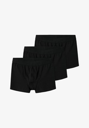 Černé boxerky, trojdílná sada, vyrobené z měkké látky, s páskem s nenápadným logem a tradičním střihem s přední kapsou.