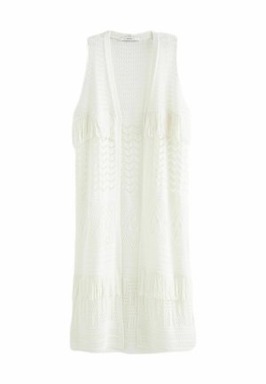LONGLINE FRINGE - Kardigán - white