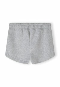 Grijze katoen shorts met een zachte textuur, elastische tailleband en een ronde zoom, met een eenvoudig, casual ontwerp.