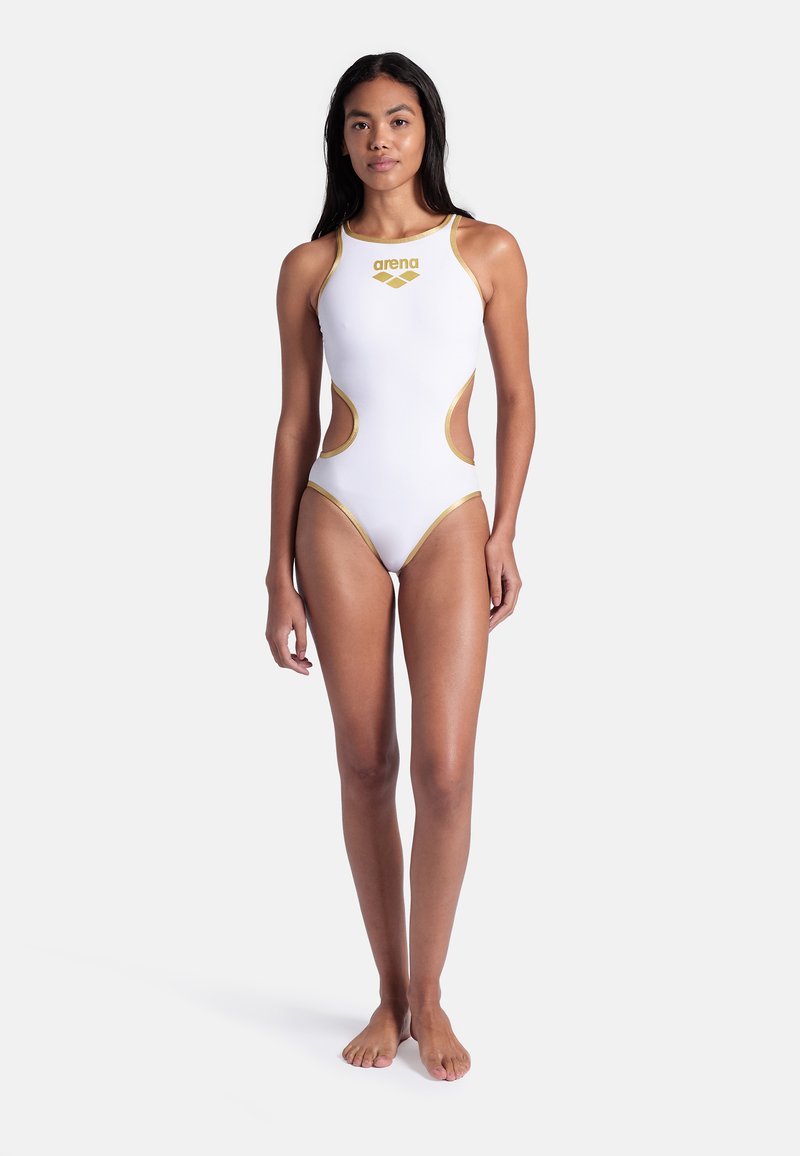 Costume Da Bagno Arena One Biglogo Donna – Senza Cuciture, Tessuto MaxLife Eco, Asciugatura Rapida E UPF 50+