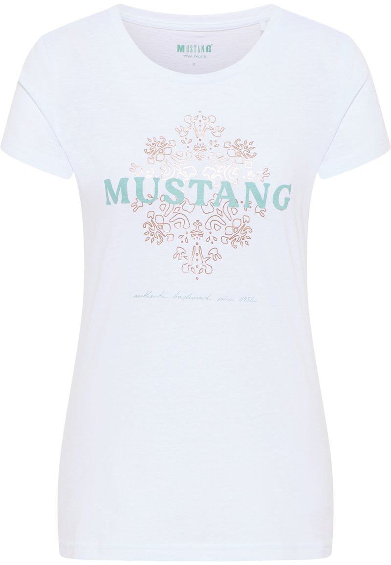 Damen T-Shirts | Mustang T-Shirt print weiß - SR17379 Damen T-Shirts | Mustang T-Shirt print weiß - SR17379