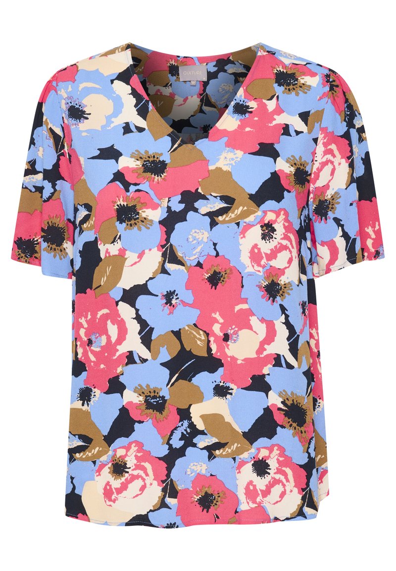 culture T-shirt print meerkleurig