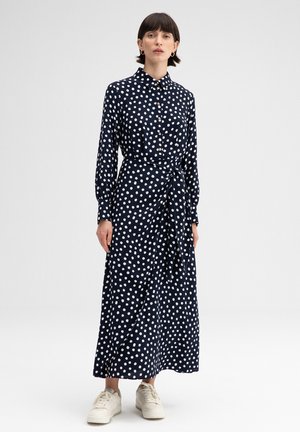 SPOTTY BELTED  - Vestito lungo - dark blue