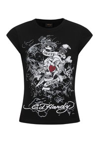 WOMENS DEATH OR GLORY LOVE CAP SLEEVE - Print T-shirt - black