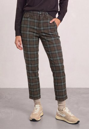 Street One, MID WAIST CHECKERED CHINOS IN A CASUAL FIT - Pantalon classique - black coffee