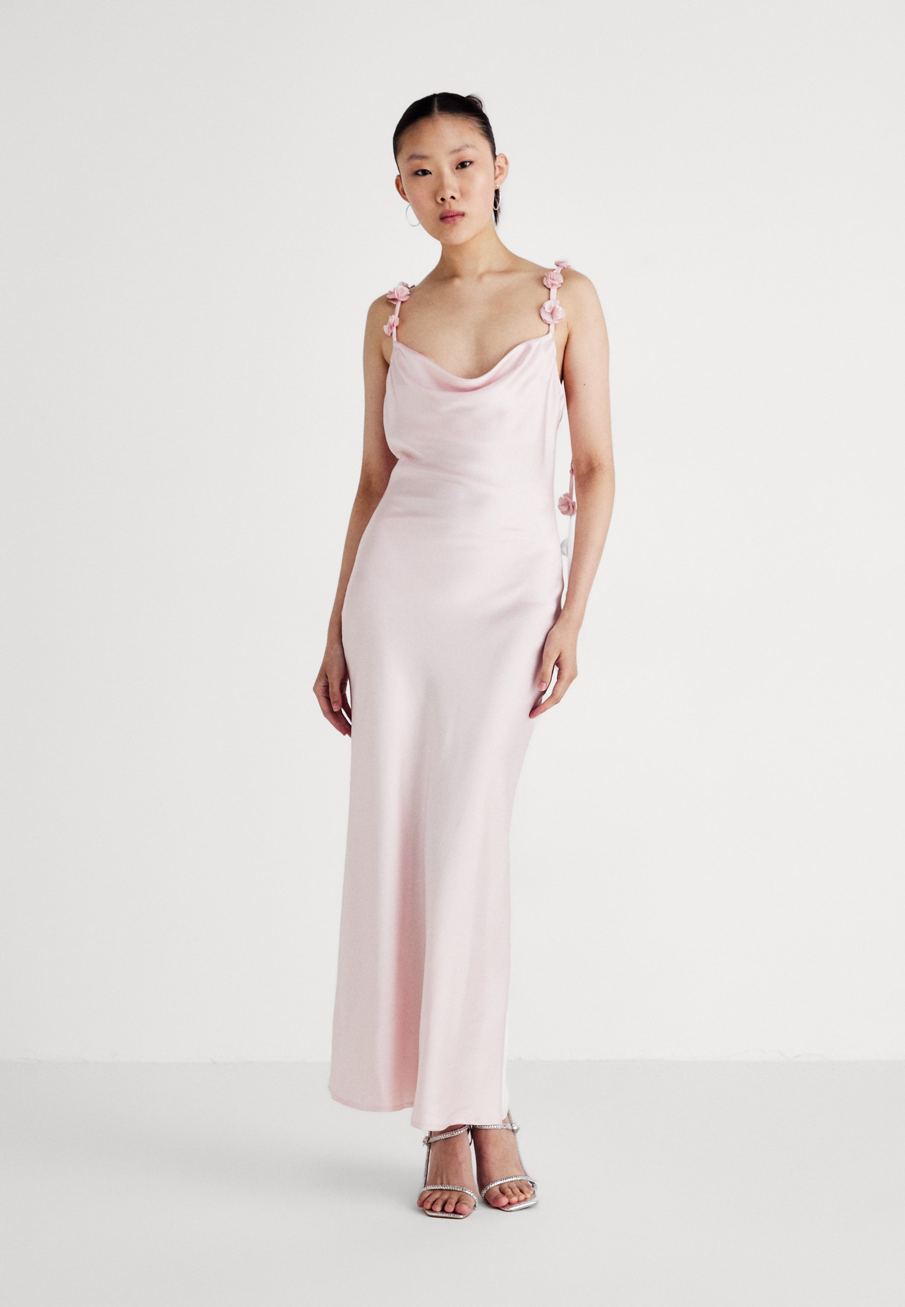 strapless open back dress Charming Mermaid Sweetheart Hot Pink Satin Prom Dresses with Slit fg23 –  formalgowns main image 1