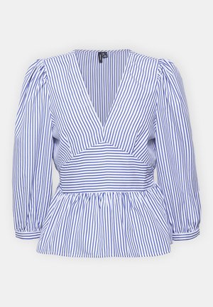 Vero Moda VMMADDIE V NECK - Blouse - bright white/blue