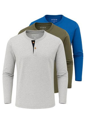 PACK - Langærmet T-shirt - blue olive light grey melange