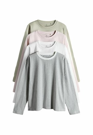 REGULAR FIT - 4 PACK   . - Bluză cu mânecă lungă - light green pink white stripe