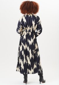 GINI LONDON MONO ABSTRACT PRINT ELASCTICATED WAIST MIDI - Day dress - schwarz